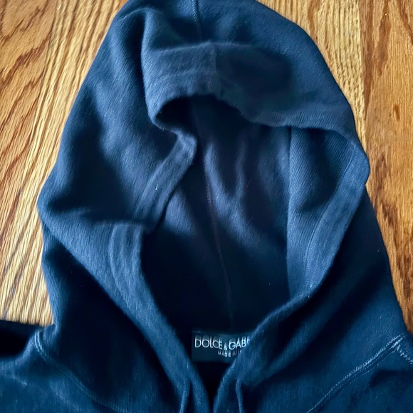Dolce & Gabbana Black Cashmere Knit Hoodie DG Logo Made in Italy - Medium - Picture 7 of 9